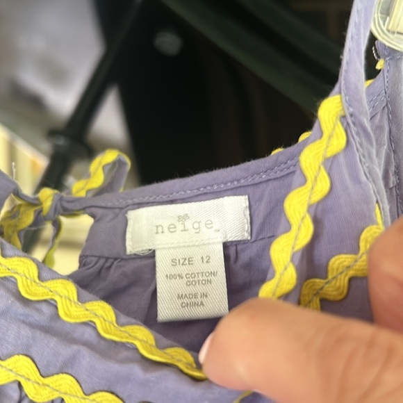 🌿Neige girls purple dress with yellow rice rack accents, size 10🌿 - Picture 3 of 5